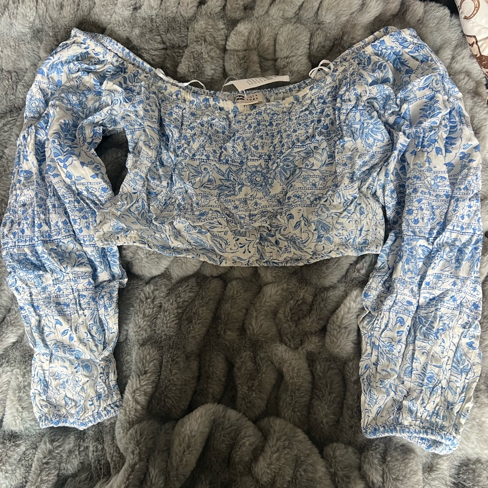 Blue Floral Women's Top